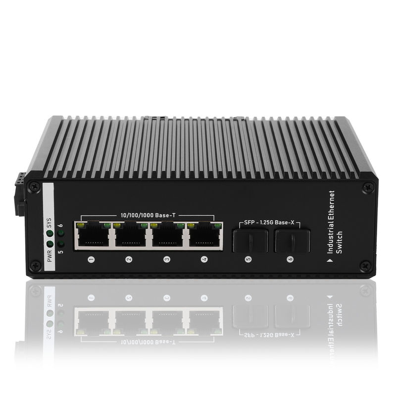 2 SFP Industrial Managed POE Switch 48-56V DC  Ieee 802.3 Af Switch